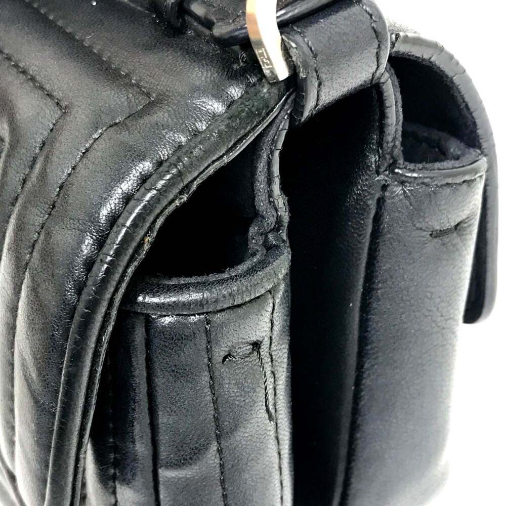 FENDI Black Leather Pochette Shoulder Bag - Picture 7 of 16